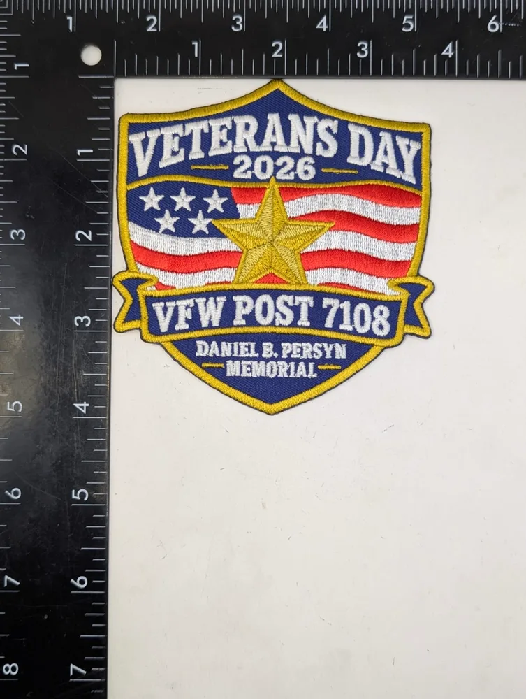 Embroidered patch · 4 in. Made for Daniel B. Persyn Memorial VFW Post 7108